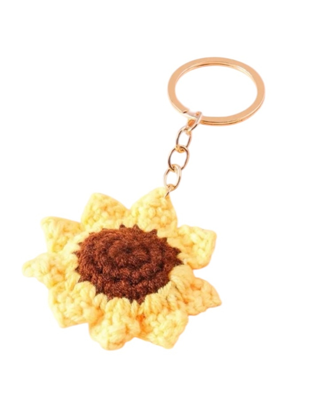 Crochet Sunflower Keychain Charm